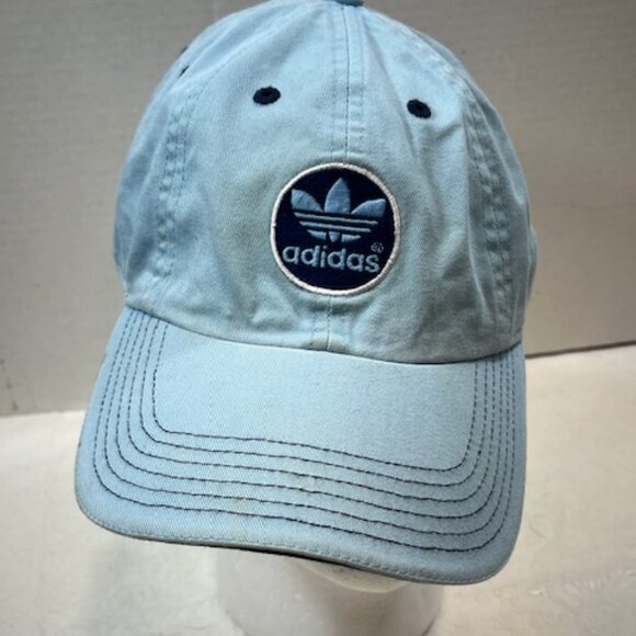 Adidas Washed Blue Cotton Adjustable Strapback Cap Hat - Picture 1 of 12